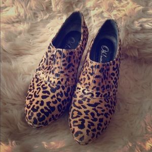 gorgeous animal print platform heels
